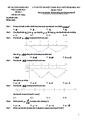 Đề thi thử Tốt nghiệp THPT Quốc gia môn Toán - Đề số 05 - Năm học 2020-2021 (Có đáp án)